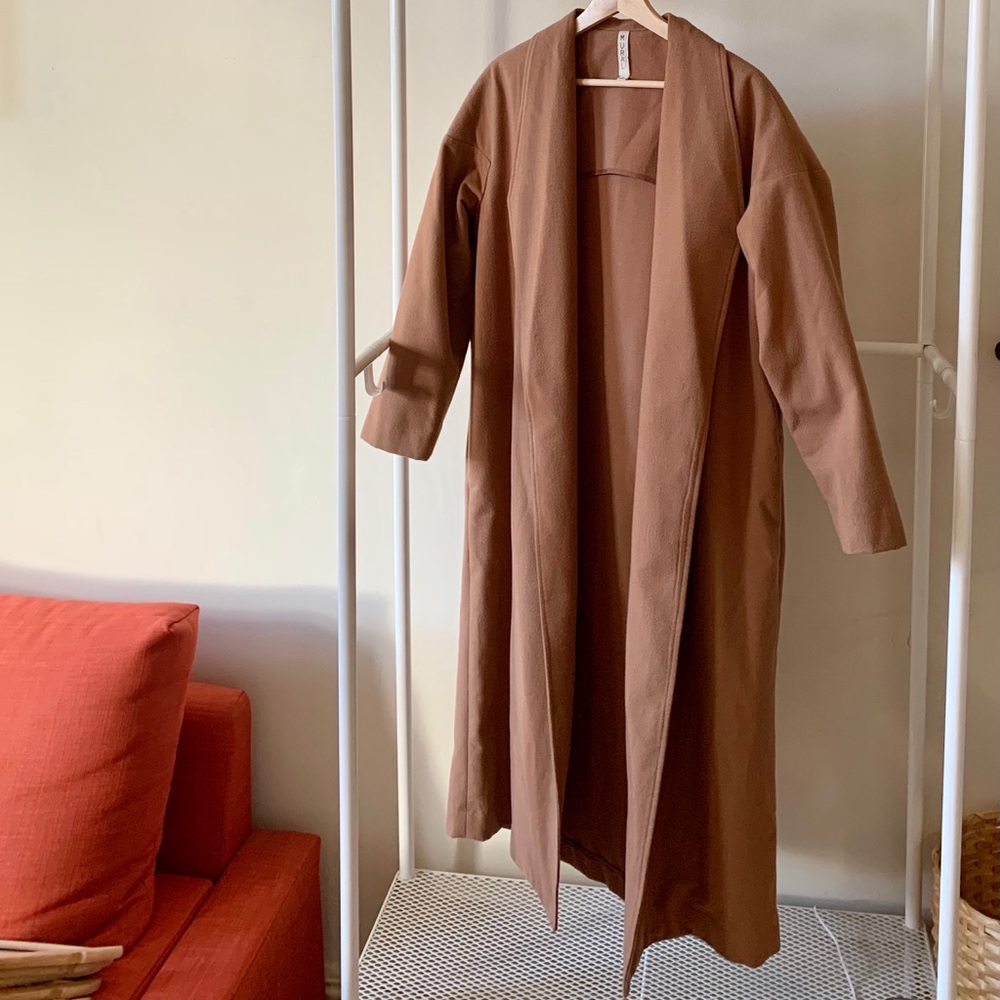 Camel duster coat